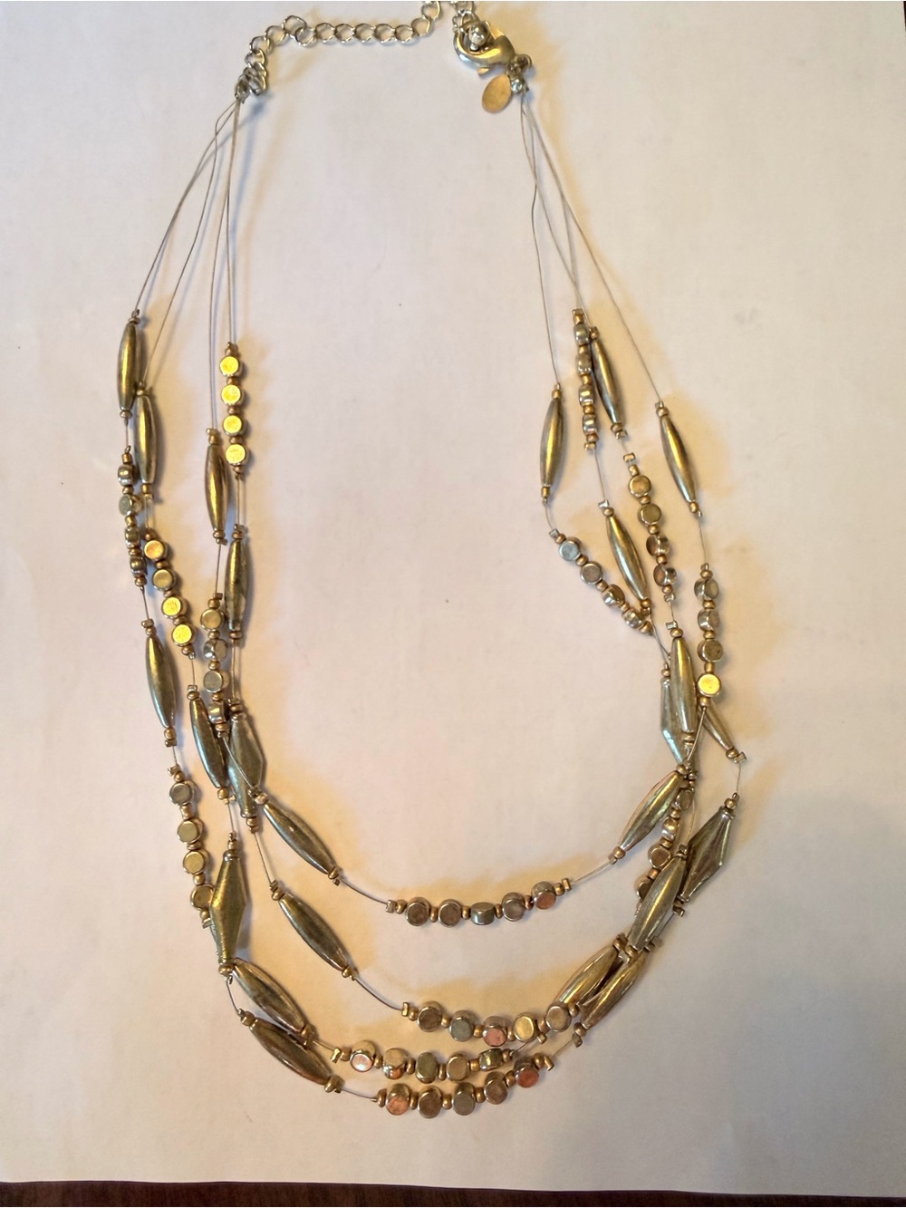 Chico's Gold-Tone Layered Bead Necklace